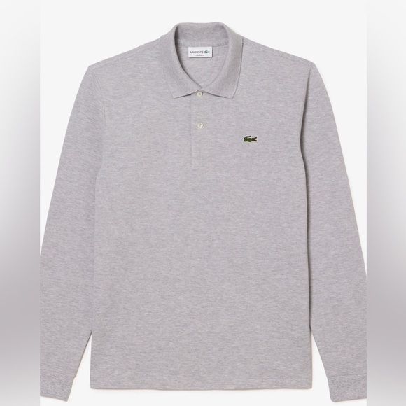 Lacoste Men's Classic Fit Long Sleeve XL.12.12 Polo Gray Chine - Picture 4 of 13